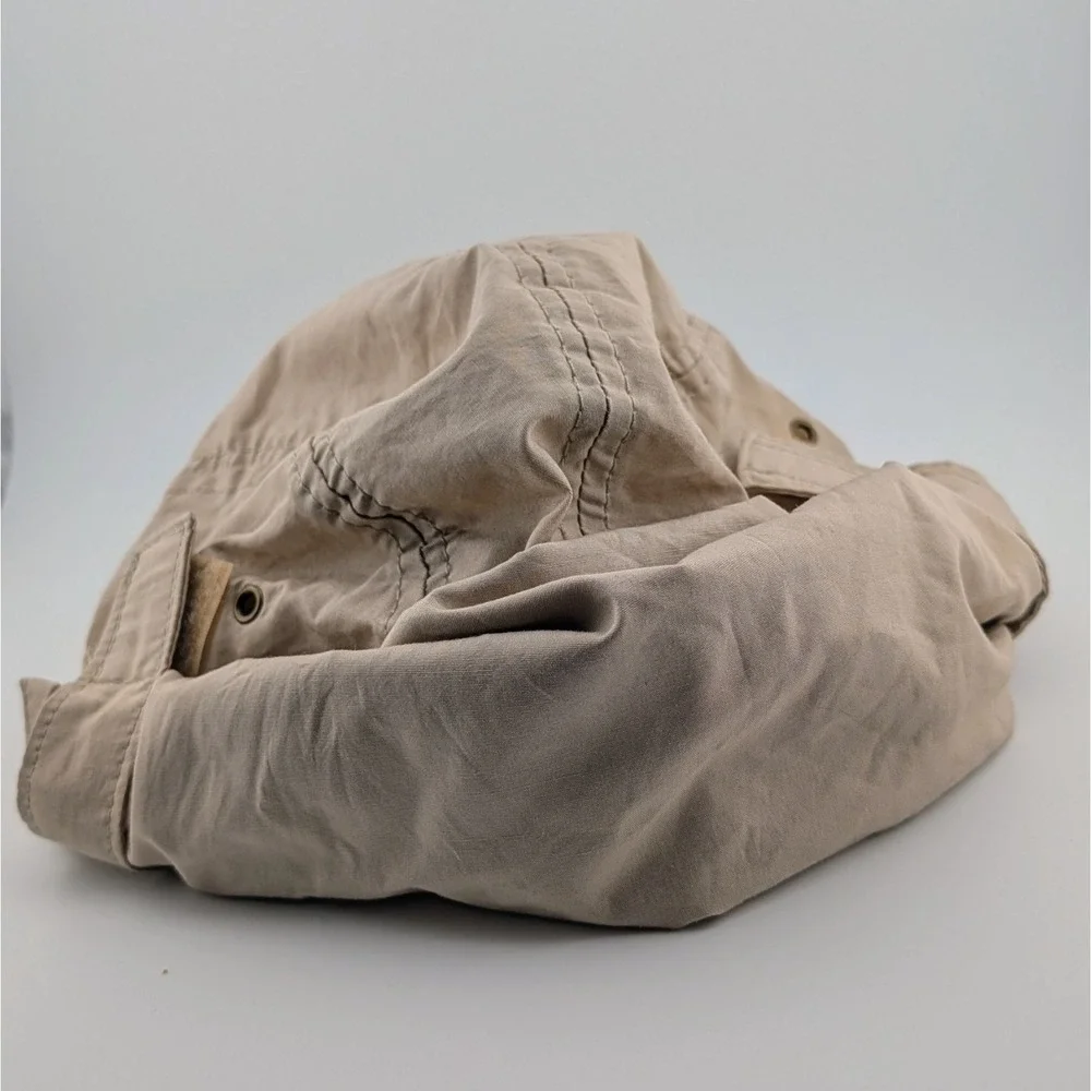 Vintage Filson Fishing Long Brim Hat Cap Made In USA Safari Sun Flap Beige